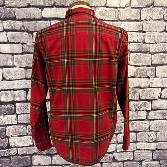 Lauren Ralph Lauren Red & Green Plaid Long Sleeve Top Size PM - Picture 6 of 11